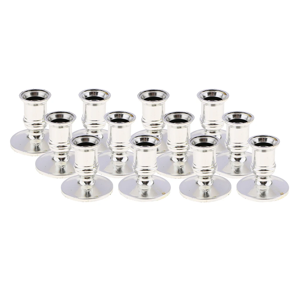 12pcsset taper candle holders votive candles holder traditional shape candlestick for wedding party home decoration free global shipping