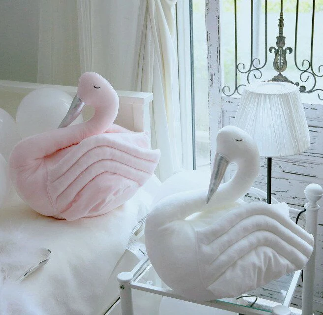 2017 Новый модный детский белый розовый Лебедь плюшевая игрушка подушка для