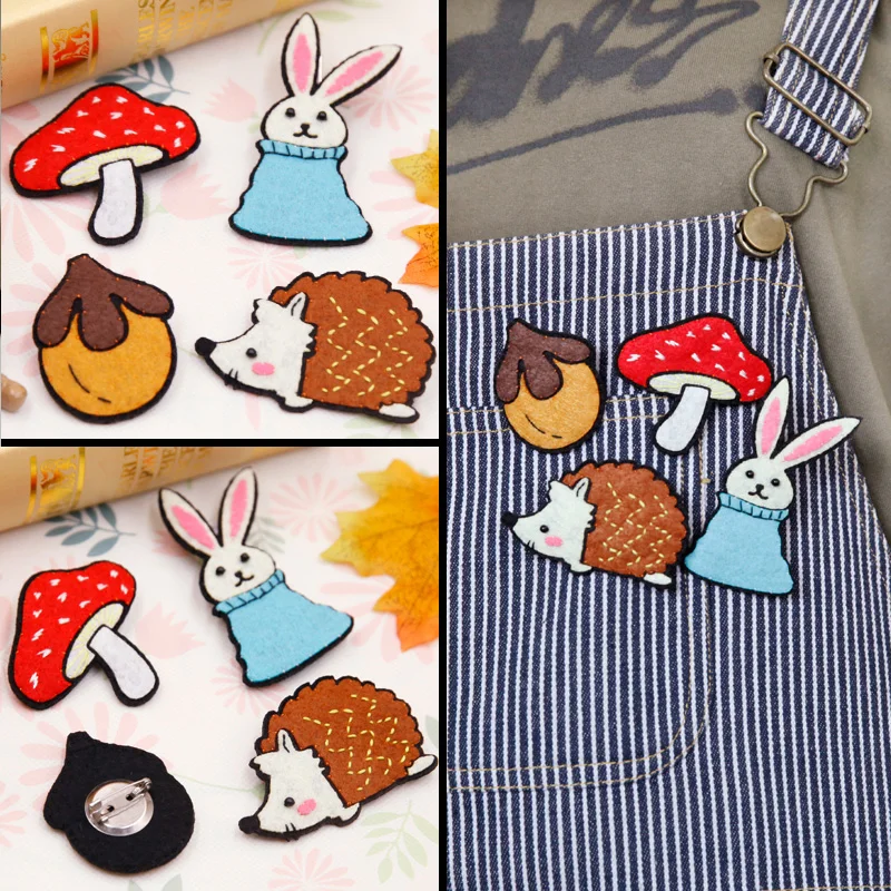 4 шт./компл. фетровая брошь сделай сам для девочек свитер одежда Pin мультяшный