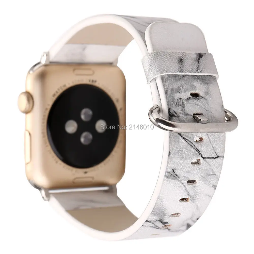 Сменный модный кожаный ремешок с мраморным узором для часов Apple Watch 38 мм 42 серии