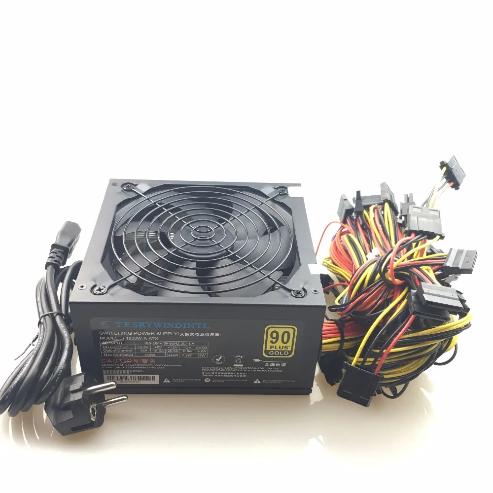 Блок питания для майнинга 1600 Вт ATX PSU Asic Майнер биткоинов с поддержкой 6