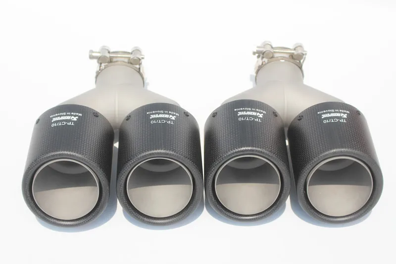 Автомобильный Стайлинг 2 шт. Inlet63mm-outlet101mm Akrapovic углеродный выхлопной наконечник двойной для Audi глушитель выхлопной трубы(model63-101