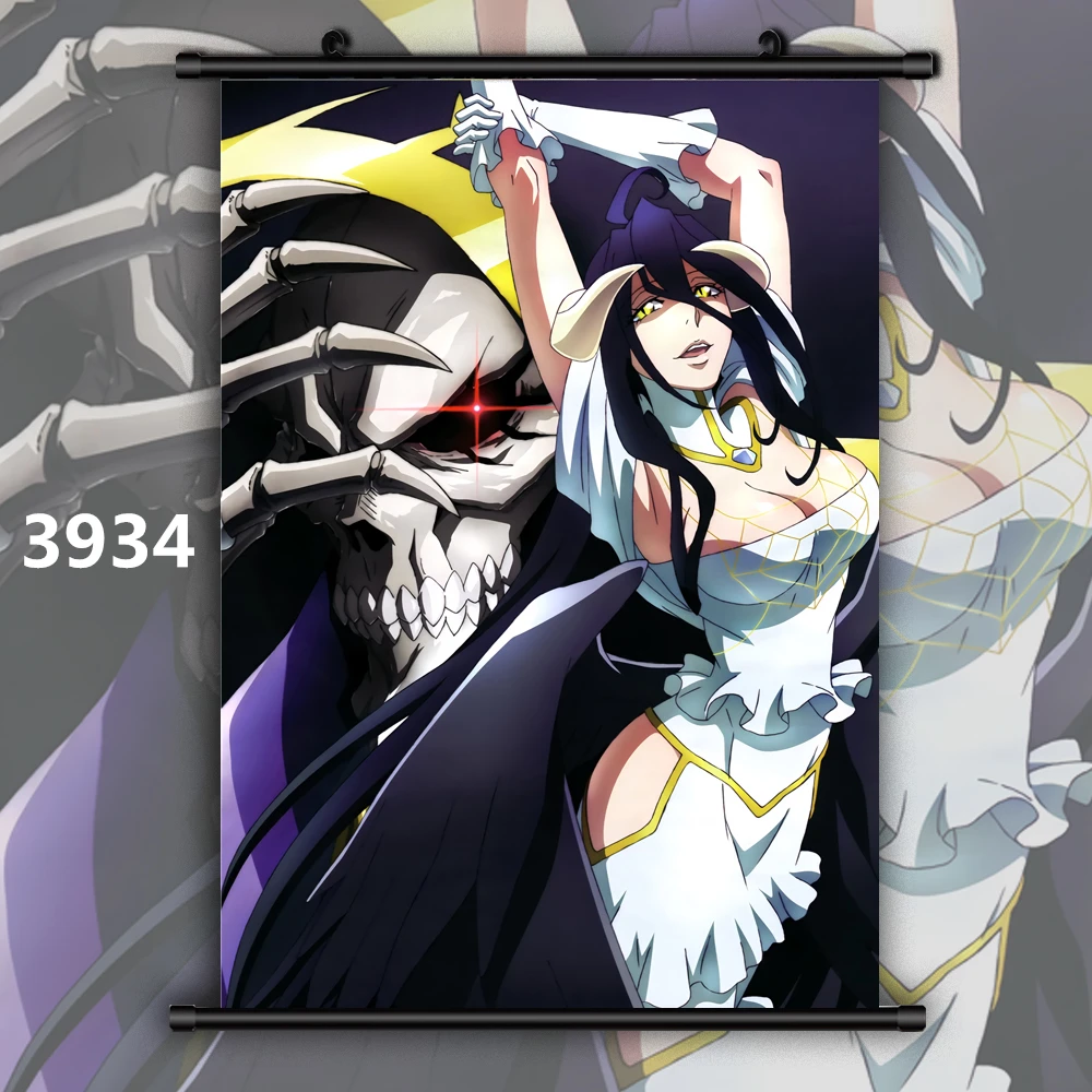 3934 Overlord Albedo Ainz Ooal Платье Аниме Манга настенный плакат свиток - Цвет: 3934