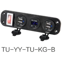 TU-YY-TU-KG-B Новейшее зарядное устройство с двумя портами USB для автомобильного дисплея напряжения 2,1+ A многопортовое автомобильное быстрое зарядное устройство USB для телефона с безопасной защитой от ВКЛ/ВЫКЛ - Название цвета: TU-YY-TU-KG-B