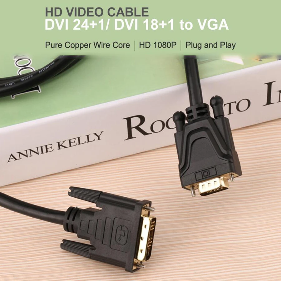 Адаптер DVI в VGA конвертер с высоким разрешением 24 + 1/18 1 штырьковый переходник для