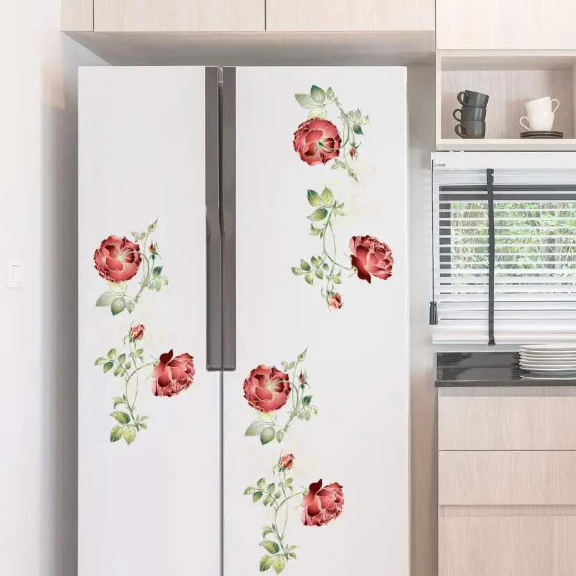 Красивые 3d наклейки на мебель с розами шкаф декор для спальни сделай сам