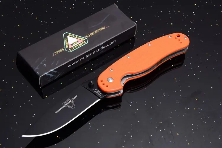 Ontario RAT 1 VOLTRON RAT 1& RAT 2 Тактический складной нож карманные ножи AUS-8 лезвие G10, походный охотничий нож для выживания Открытый EDC инструменты - Цвет: Ontario RAT 1