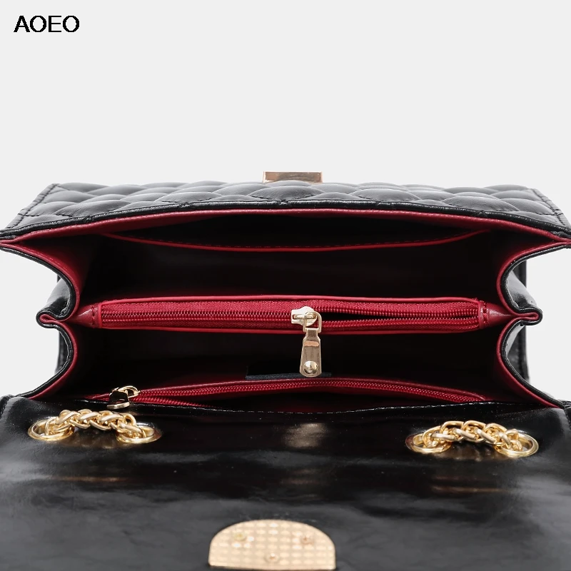 AOEO женская сумка на плечо слинг золотые цепи кошельки и сумки девушка