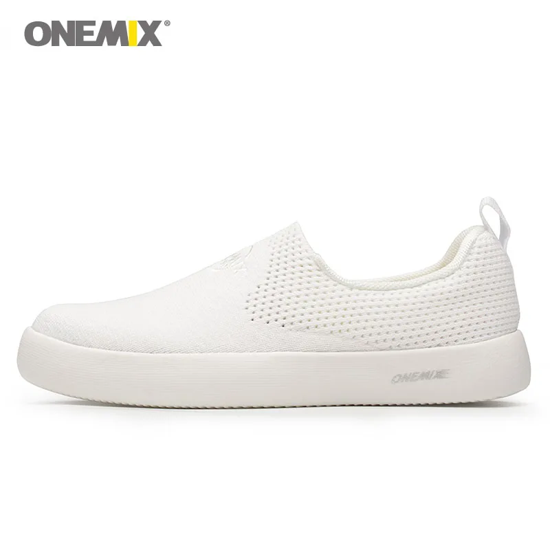 white Onemix/прогулочная обувь для мужчин; дышащая обувь унисекс для бега; мягкая обувь для бега из ЭВА; женская спортивная обувь без застежки; размеры EU35-45 - Цвет: white
