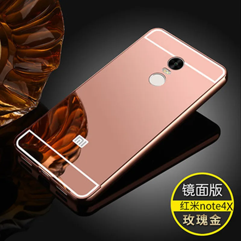 Xinchentech For Xiaomi Redmi Note 4X Case Luxury Mirror Metal+Acrylic Hard Back Cover Accessory Funda Note4X Pro Prime |
