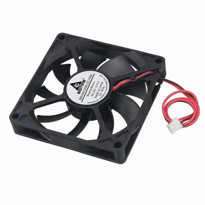 Gdstime 5 шт. 80x80x15 мм 2Pin DC 24 В охлаждающий вентилятор 80 x 15 два провода 8015 PC двигатель