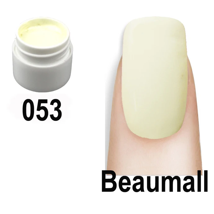 Beaumall гель для рисования 36 цветов, 1 горшок 5 мл объем чистый твердый УФ гель цвет для ногтей блестящая Обложка для наращивания маникюра DIY - Цвет: 53