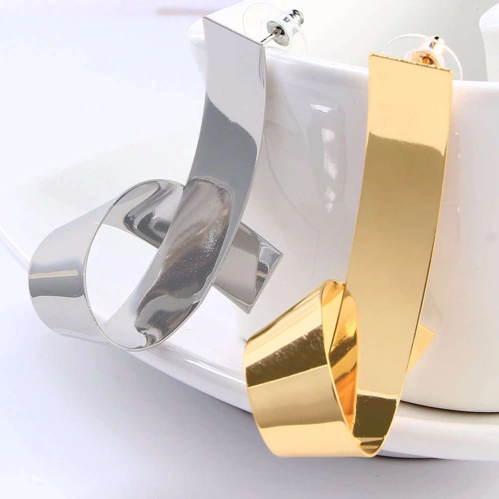 Модные Необычные блестки металлические геометрические серьги для женщин