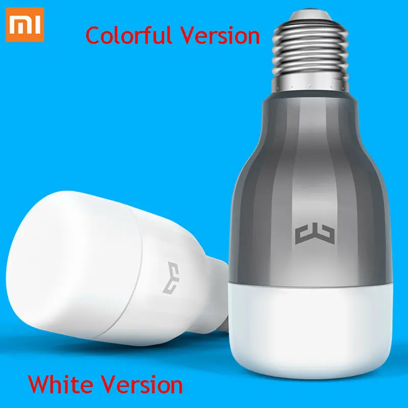 Умная Светодиодная лампа XiaoMi цветная белая с дистанционным управлением 9 Вт 6 5 E27