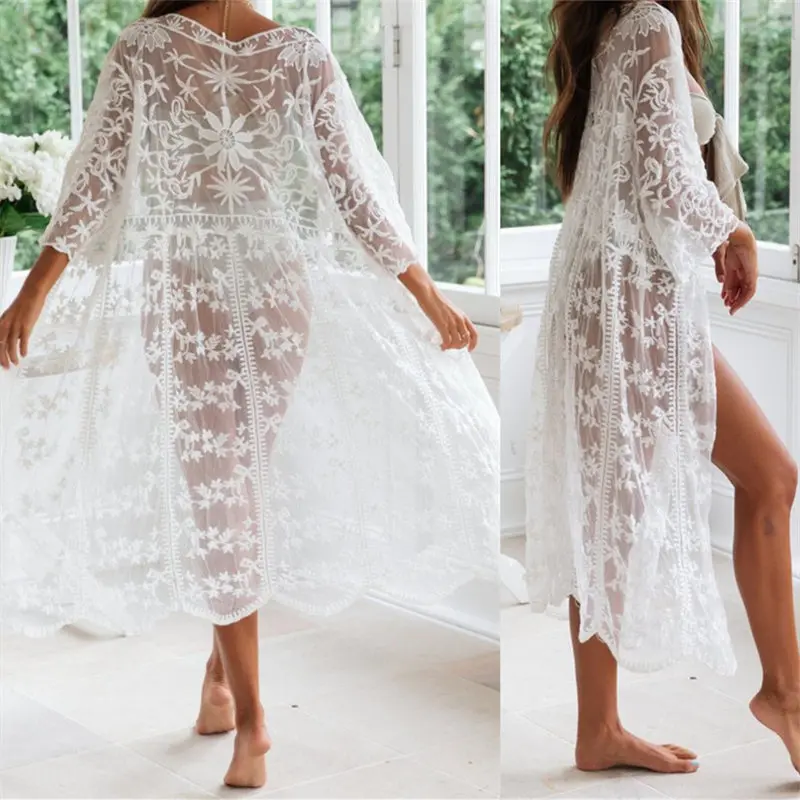 Новинка сексуальная Прозрачная женская летняя пляжная одежда с рукавом три