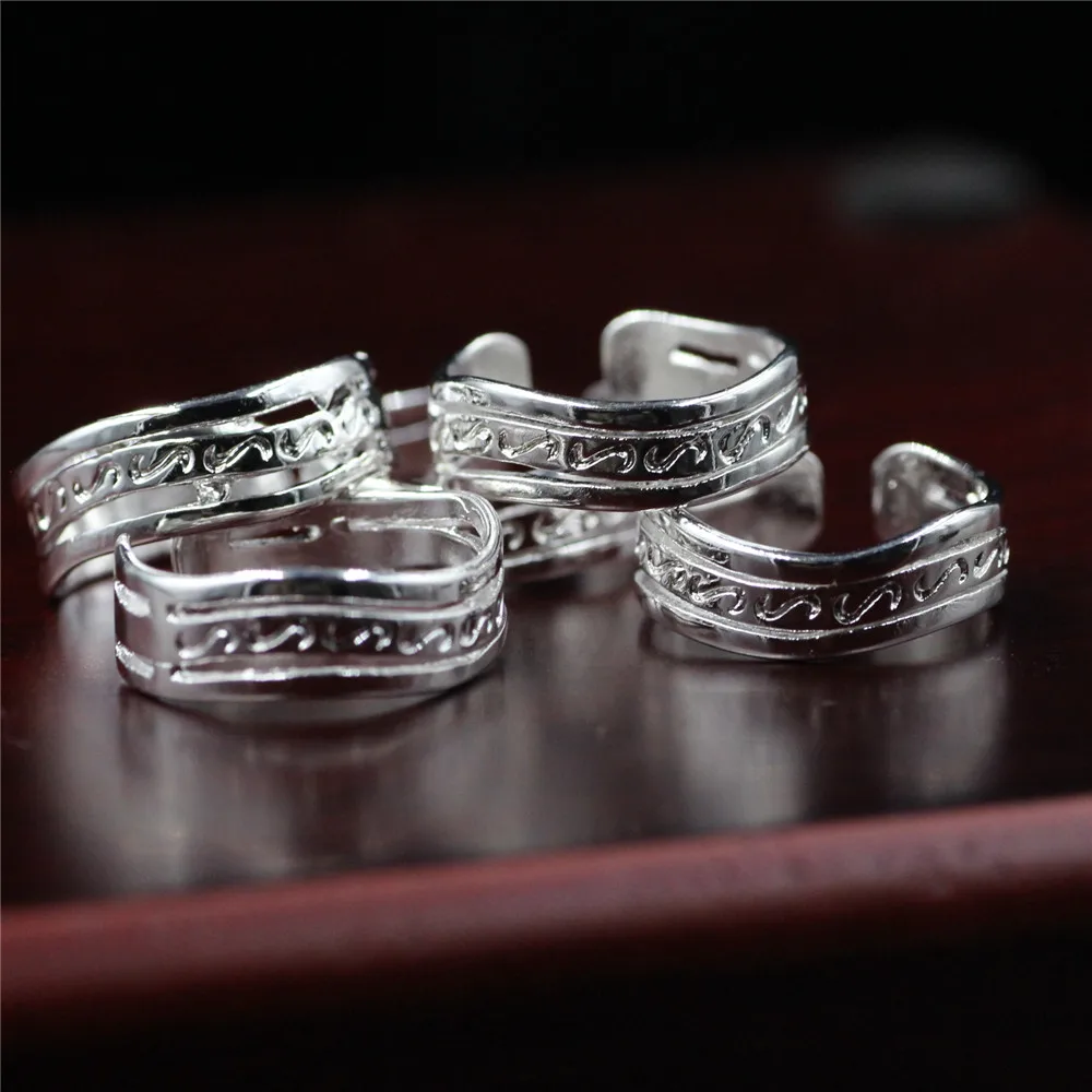 Кольцо женское серебряное в виде цветка 5 цветов J675|ring foot|women silver ringsopen ring |