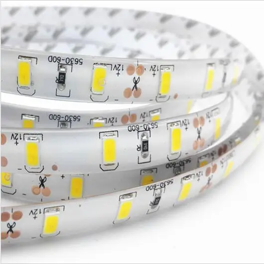 Бесплатная доставка IP65 водонепроницаемая светодиодная лента 5630 SMD DC12V 60