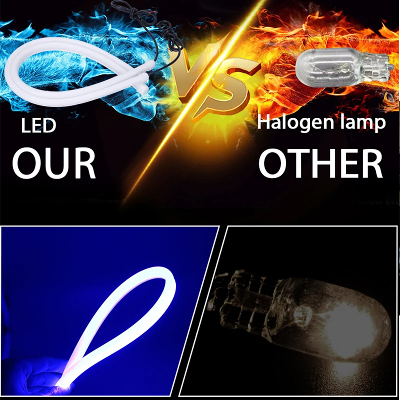 DRL Автомобильные дневные ходовые огни поворотные Гибкие ангельские глазки