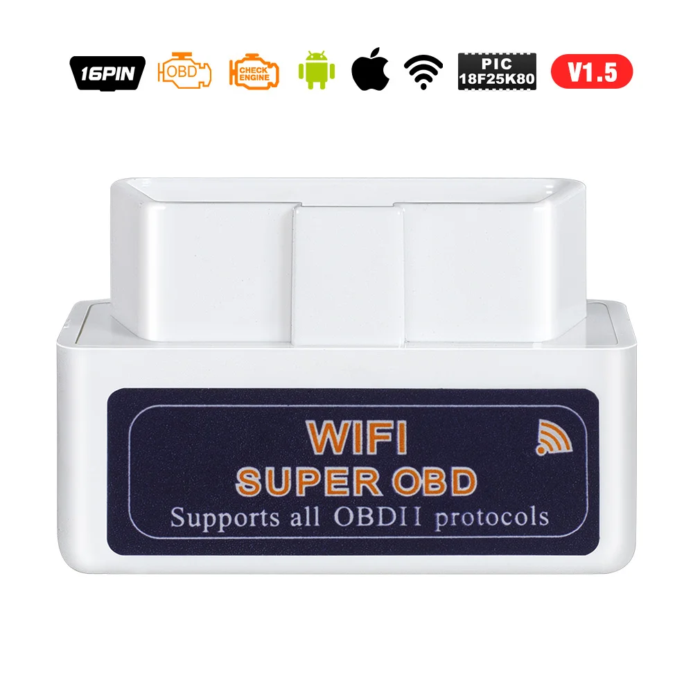 Супер Мини elm327 новейший Viecar 4,0 OBD2 Bluetooth сканер для мультибрендов с функцией дисплея HUD автомобиля для Android и IOS - Цвет: ELM327 WIFI V1.5