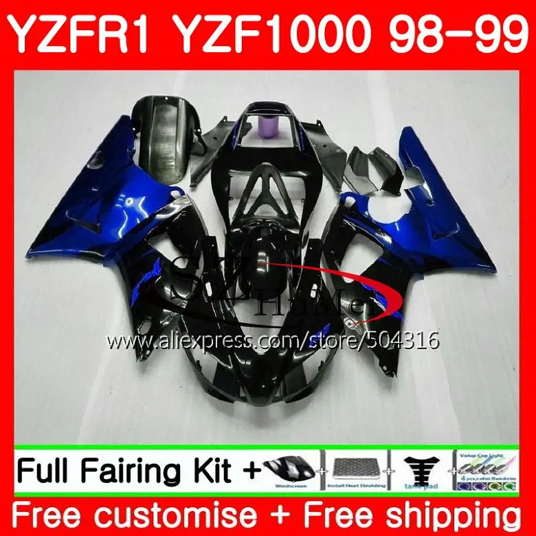 

Body For YAMAHA YZF-1000 YZF 1000 R 1 YZF-R1 98 99 TOP Blue flames Bodywork 71SH18 YZF1000 YZFR1 98 99 YZF R1 1998 1999 Fairing