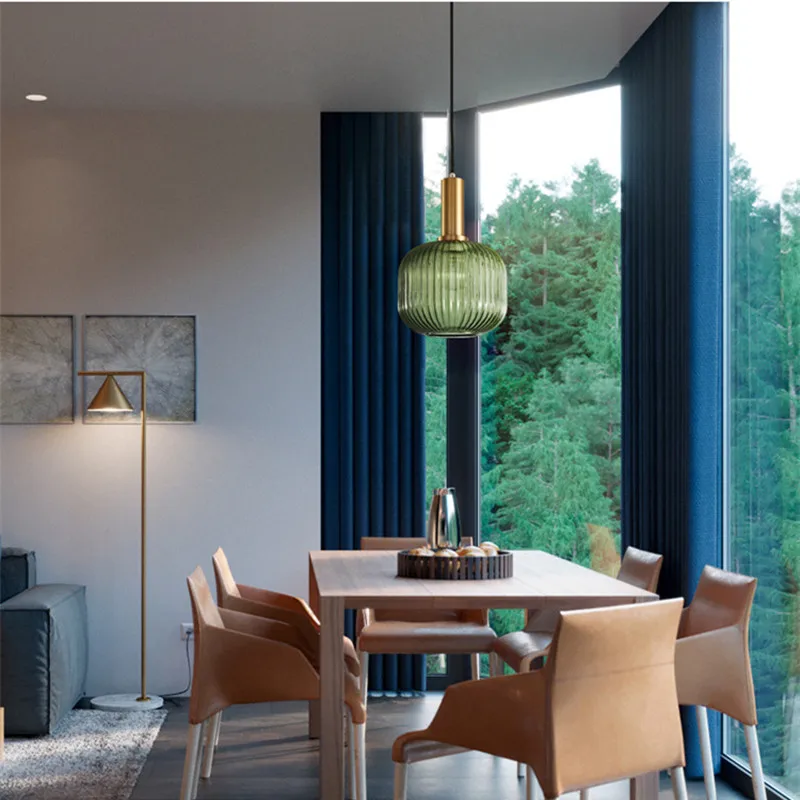 Современный Стеклянный светодиодный подвесной светильник лаконичные