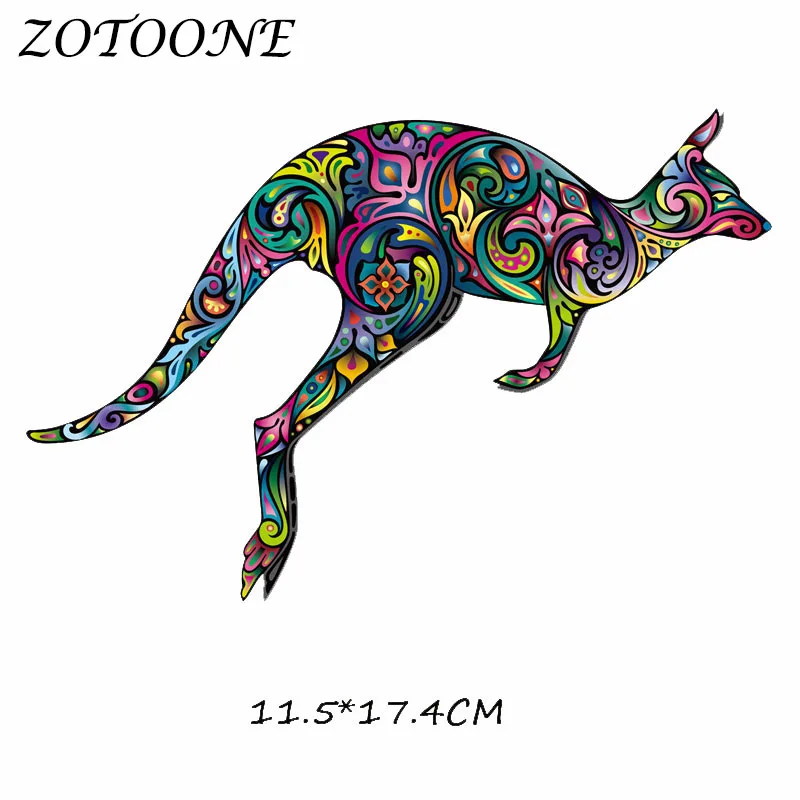 ZOTOONE Colorful Kangaroo Patch for Clothes T Shirt Ironing on Patches Stickers DIY Heat Transfer Accessory Washable Appliques C | Дом и сад
