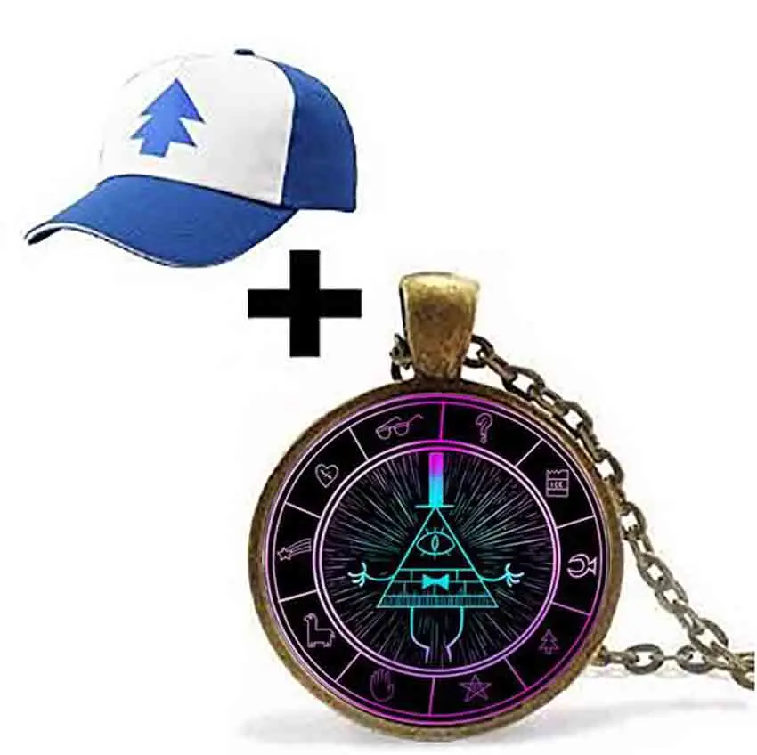 Стимпанк мультфильм mabel pig BILL CIPHER WHEEL friends мужской кулон шляпа ожерелье 1 компл./лот