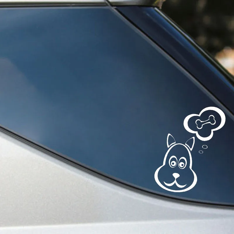 

YJZT 8.9CM*12.7CM Dog Animal Bone Art Decor Vinyl Sticker Car Decal Black/Silver C10-00421