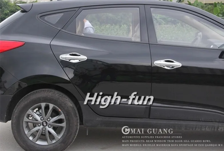 FUNDUOO для hyundai IX35 Tucson 2009 2010 2011 2012 2013 новая хромированная Автомобильная Дверная ручка Крышка+ чаша накладка наклейка