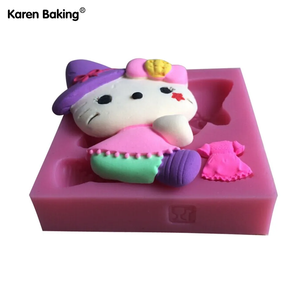 Cute Beautiful Cat Shaped Cake Decorating Mold Tools Chocolate Candy Jello 3D Mould Cartoon Figure/Cake C132 | Дом и сад
