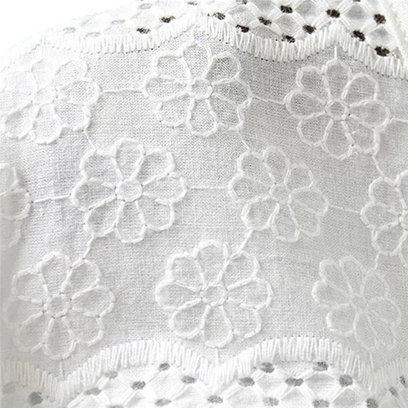 Летние шорты объемные рукава Для женщин Блузки для малышек Вышивка лоскутное