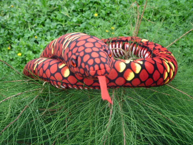 

plush creative snake toy new red big pattern python toy simulaiton boa gift toy about 280cm 0093