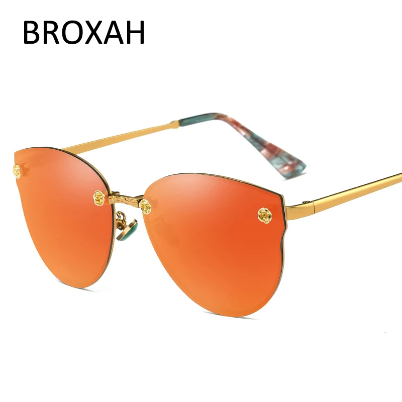 Солнцезащитные очки кошачий глаз женские модные поляризационные без оправы для