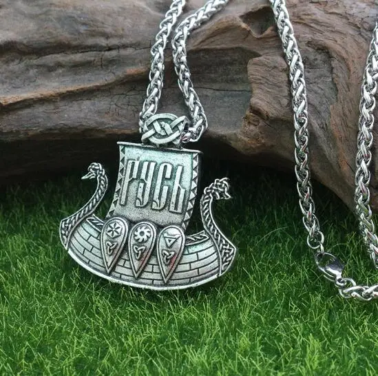Ancient silver Lanseis 1 шт. Викинг корабль кулон vikingar Норс ювелирные изделия Викинг мужчины Воин Ожерелье талисман кулон - Окраска металла: Ancient silver