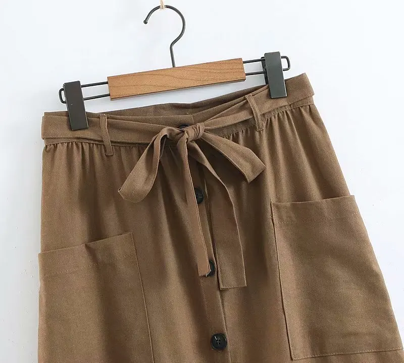 Popular new XQ8-48-9363 European and American fashion linen skirt | Женская одежда