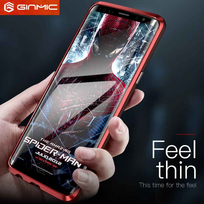 Ginmic Модный чехол бампер для samsung Galaxy S9/плюс противоударный металлический каркас ультра тонкий алюминиевый меч стиль