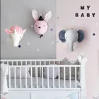 Настенное украшение в виде головы животного для детской комнаты, 3D Плюшевые игрушки, единорог, слон, кролик, лебедь, голова, настенное крепление для детской комнаты, подвесная Подарочная игрушка