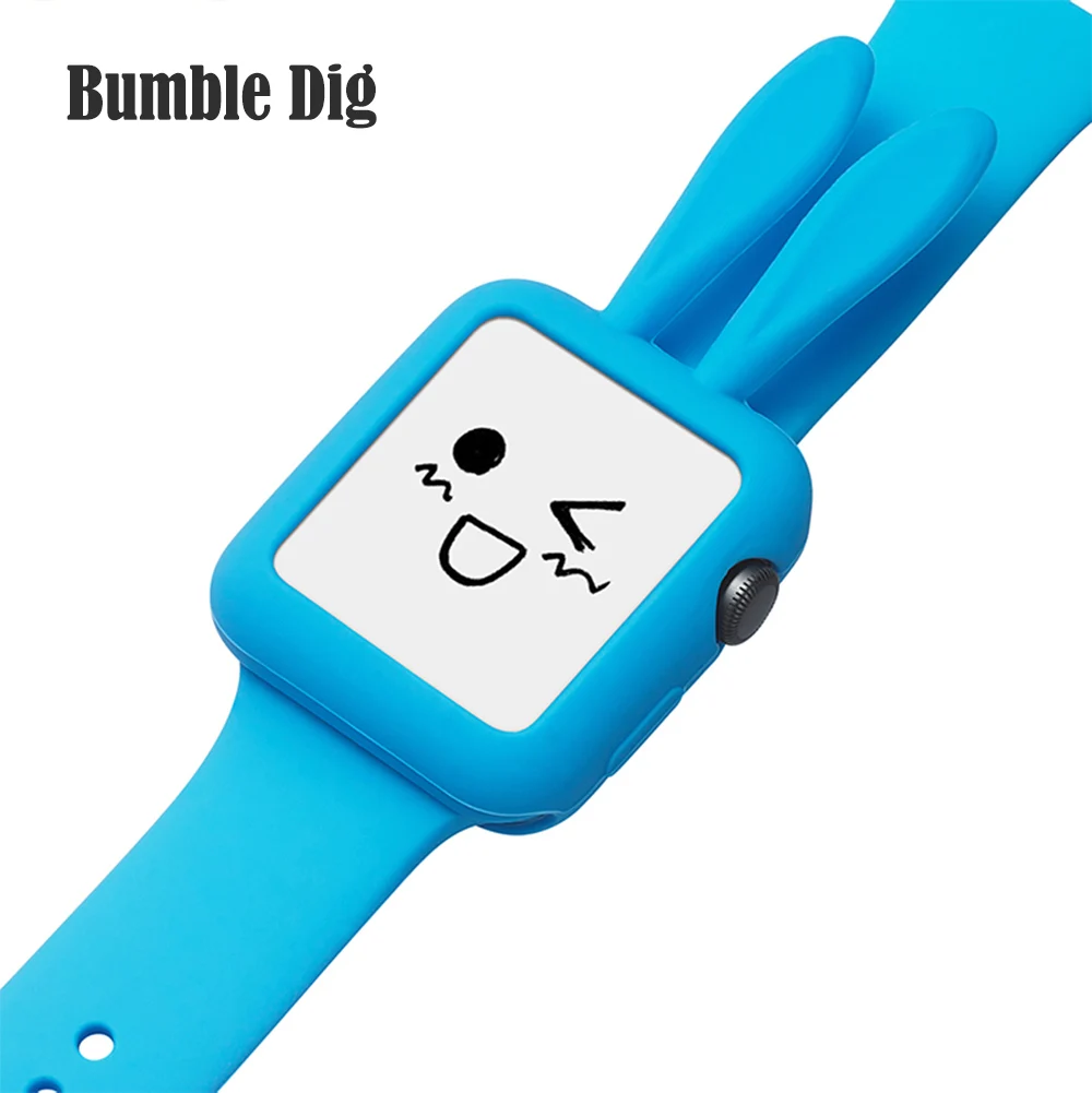 Защитный чехол GUYO для Apple Watch с милыми ушками для Apple Watch series 3 2 1 цветной 38 мм 42 мм мягкий силиконовый