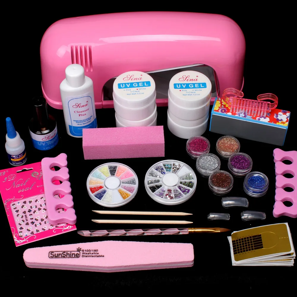 Pro 9W УФ сушилка лампа Блок шлифовальный ложный Дизайн ногтей Советы Гель