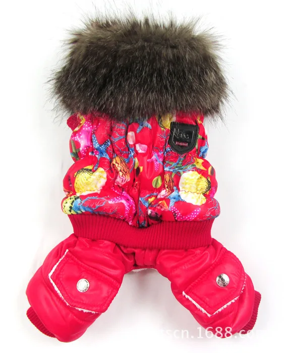 Одежда для собак зимняя теплая одежда собаки чихуахуа пузырь хлопок с меховым