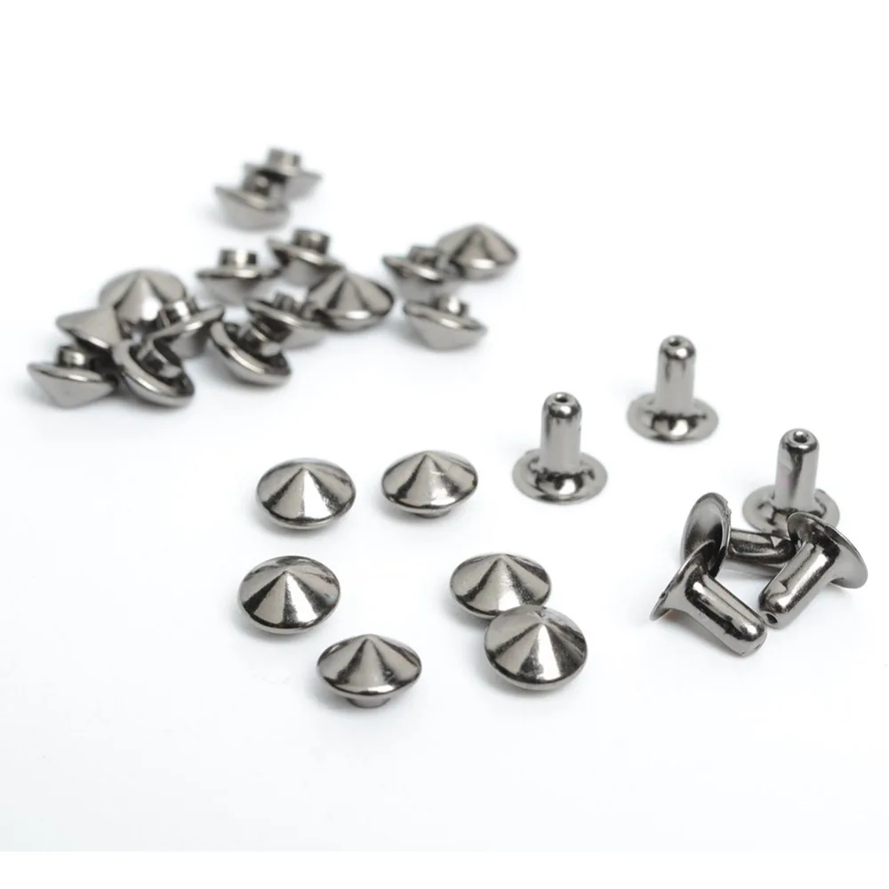 100 набор 6 мм черные металлические заклепки в форме Грибов Шпильки Пятна головка