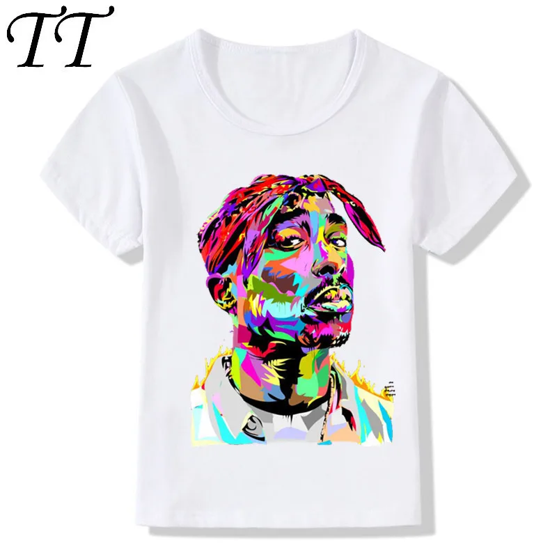 Детские футболки с принтом Tupac 2pac детские в стиле хип хоп Swag топы для девочек и