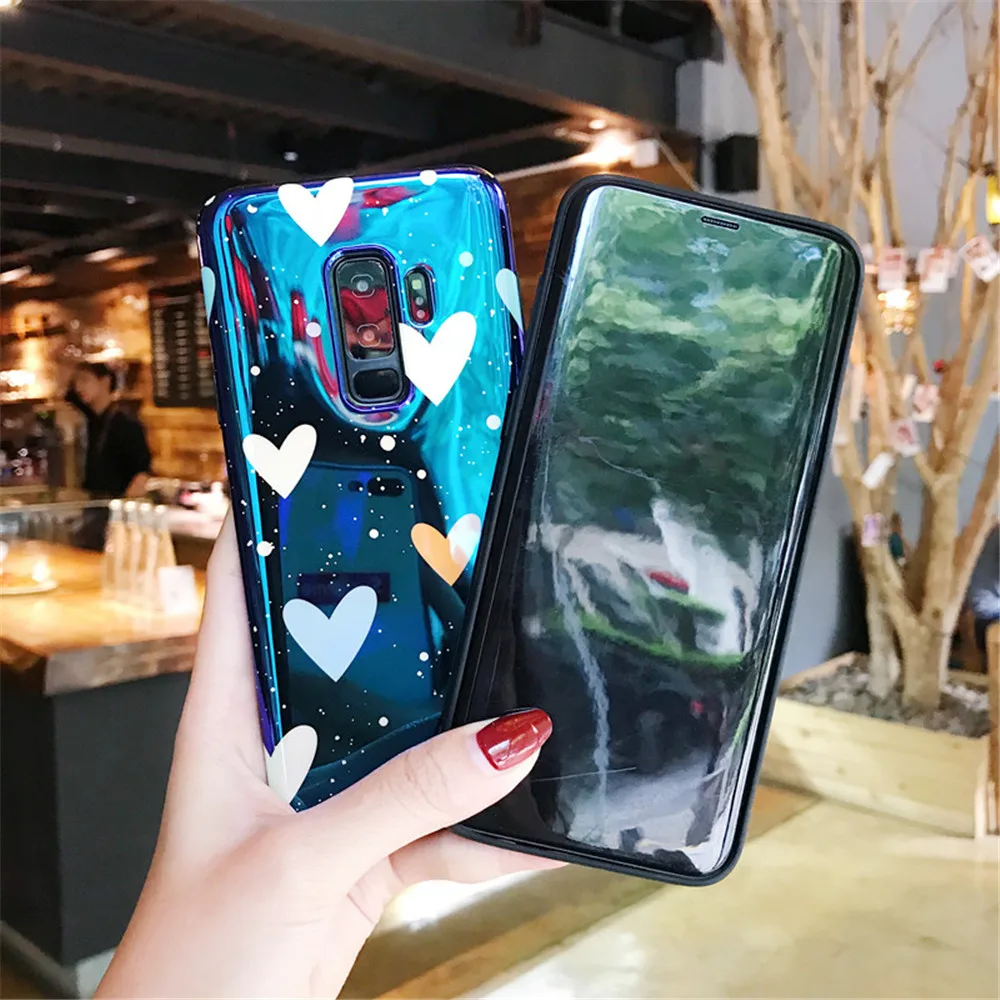 Fashion Blu-Ray Glossy Loves Heart Pentagram Painted Soft IMD Silicon Phone Case For Samsung Galaxy S10 Lite S8 S9 Plus Note 8 9 |