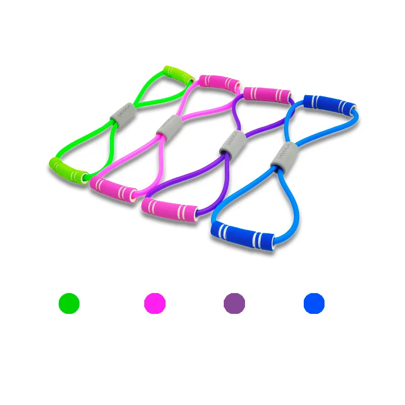 Hot Yoga Gum Fitness Resistance 8 Word Chest Expander Rope Workout Muscle Fitness Rubber Elastic Bands For Sports Exercise
