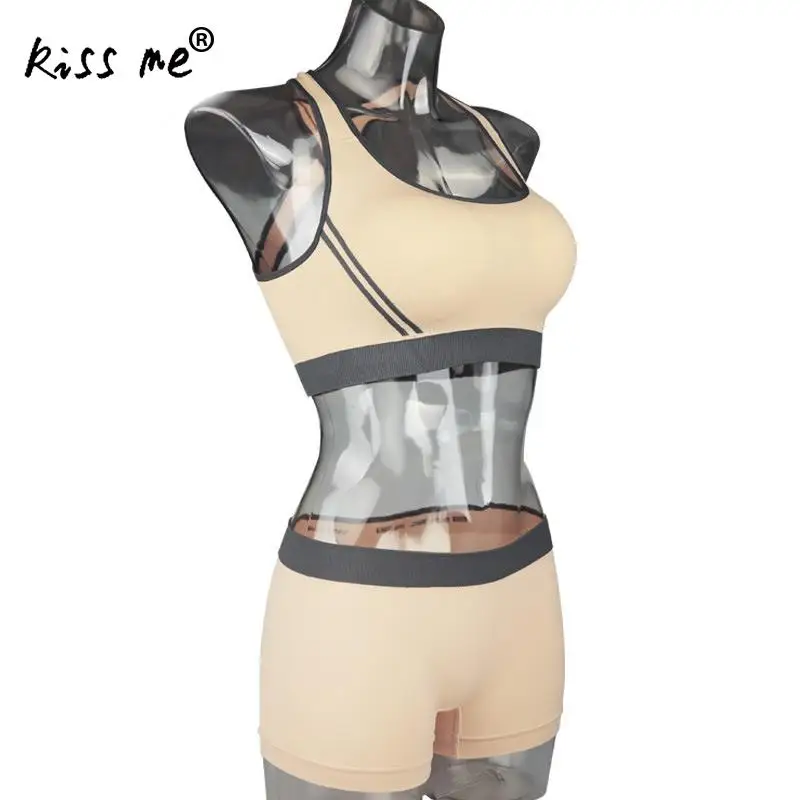 Женский комплект спортивной одежды из двух частей дышащий Укороченный