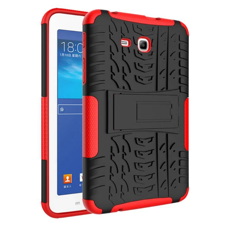 red Кремния Tablet Protecter чехол для Samsung Galaxy Tab 7,0 T280 T285 Анти-пыль Heavy Duty Tablet Drop Поддержка корпус+ пленка+ ручка - Цвет: red