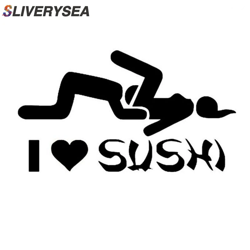 SLIVERYSEA 12*6 см автостайлинг I Love суши Автомобильная наклейка s окно мотоцикл
