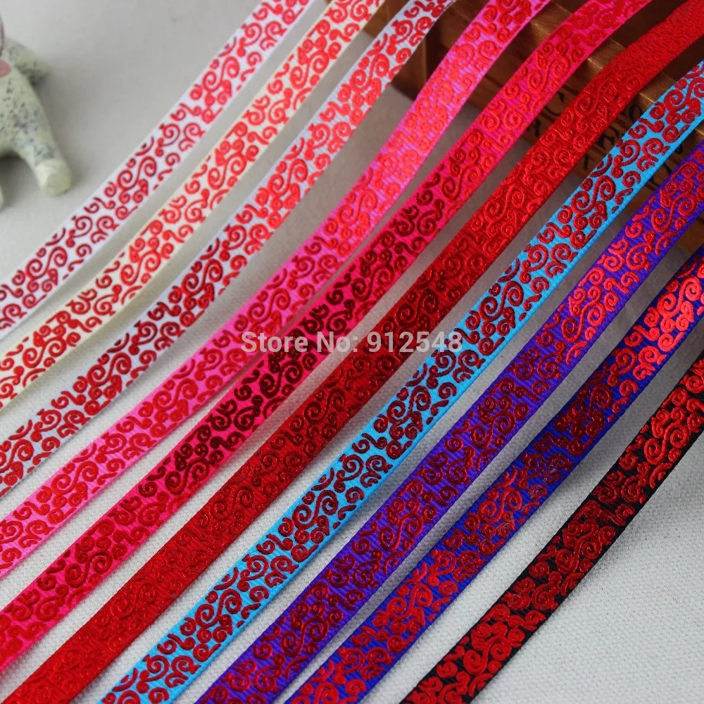 1511239 3/8 'ཆ мм Моделей горячий красный Печатных grosgrain ленты 10 цветовой гаммы