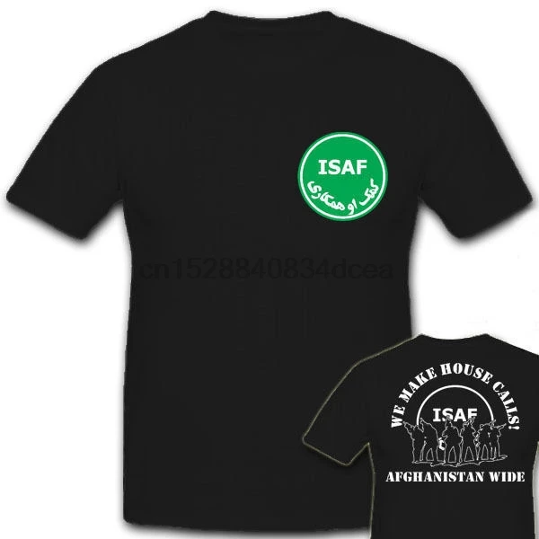 Летняя хлопковая Футболка ISAF we make house call Afghanistan футболка с международной защитой
