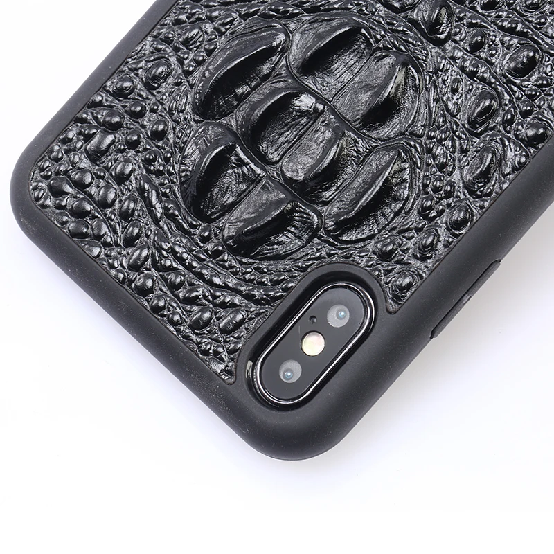 

LANGSIDI Genuine Leather case for iphone 12 Pro max 12 3D Crocodile Texture Leather cases for iphone X XS 11 pro max 12 mini